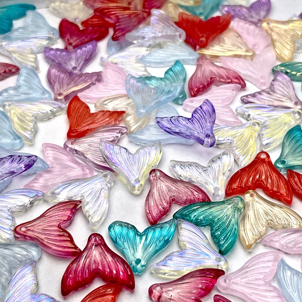 70pc GLASS Mermaid Tails Charms Jewelry Making Crafting DIY Bracelets 925 Bundle